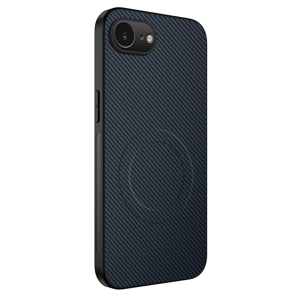 WANLONFENG For iPhone 17e / 16e Case Compatible with MagSafe TQ Series Carbon Fiber Texture PC TPU Phone Cover