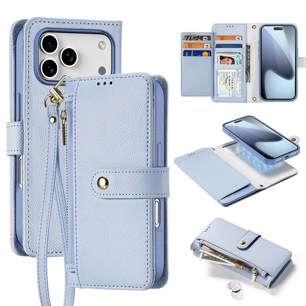 DUX DUCIS For iPhone 17 Pro Max Case Lawa Series Detachable Magnetic Cowhide Leather Cover Zipper Wallet