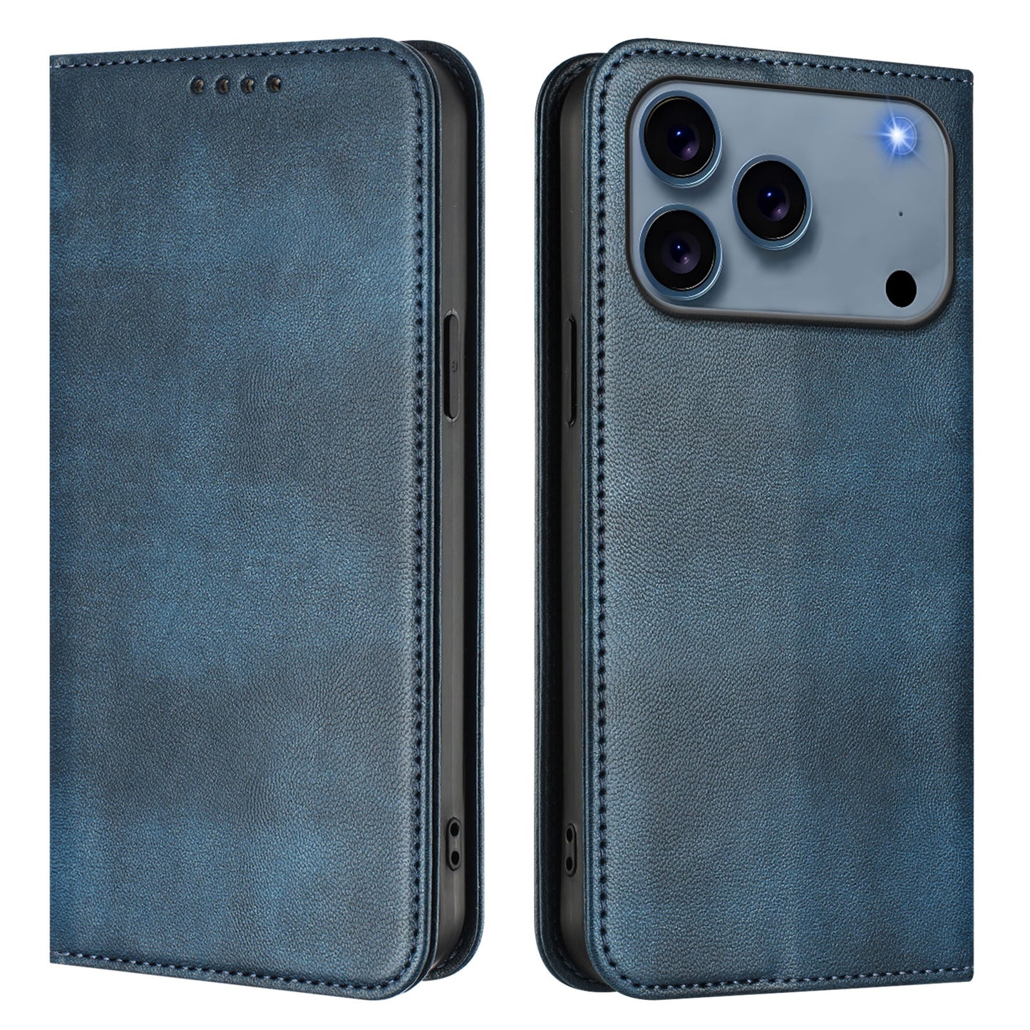 For iPhone 17 Pro Max Wallet Cases Retro Texture RFID Blocking Leather Phone Cover
