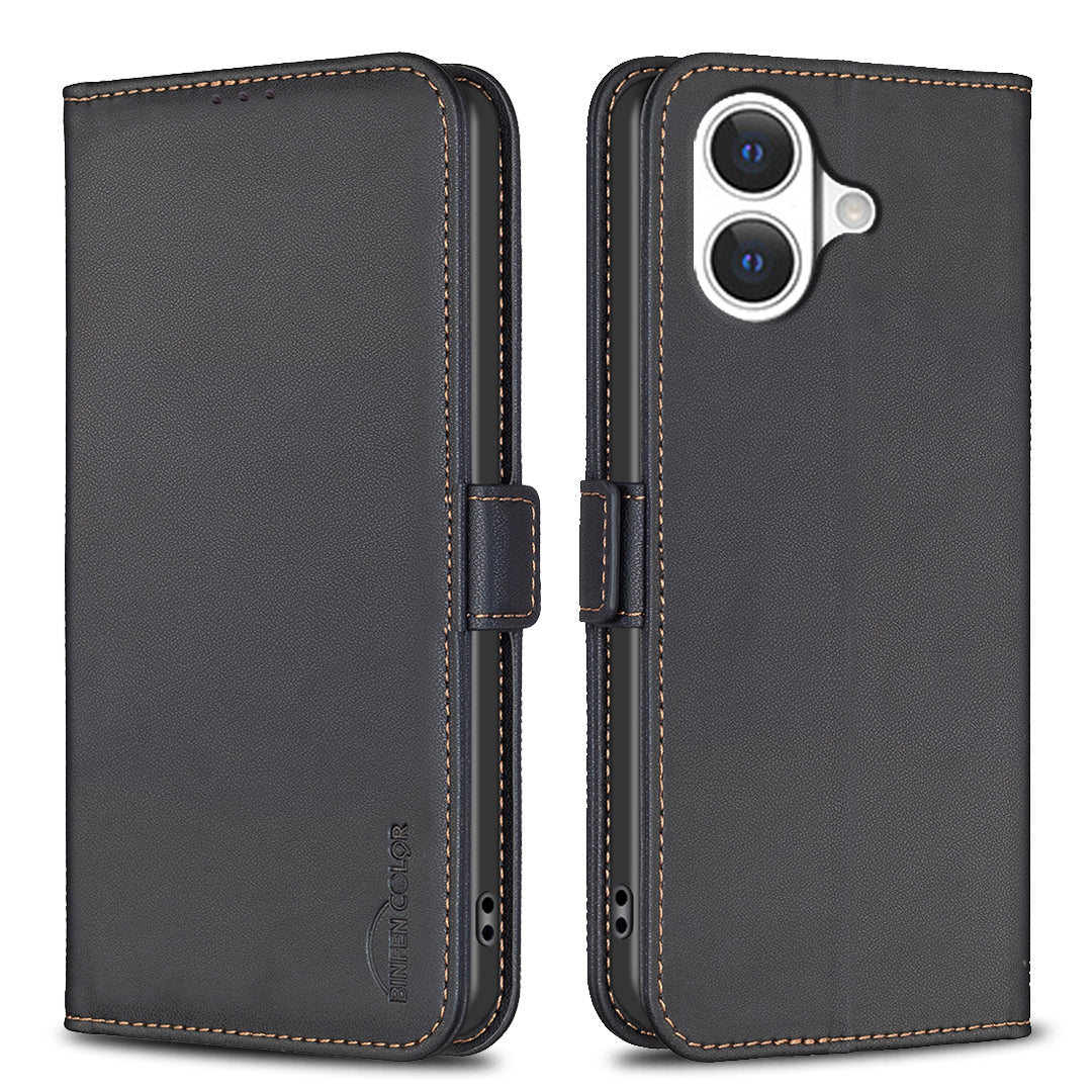 BINFEN COLOR For iPhone 17 Case BF31 PU Leather Flip Folio Phone Wallet Cover