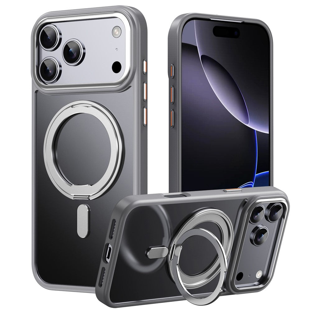 For iPhone 17 Pro Max Case Compatible with MagSafe TPU + Acrylic + Metal Kickstand Matte Phone Cover