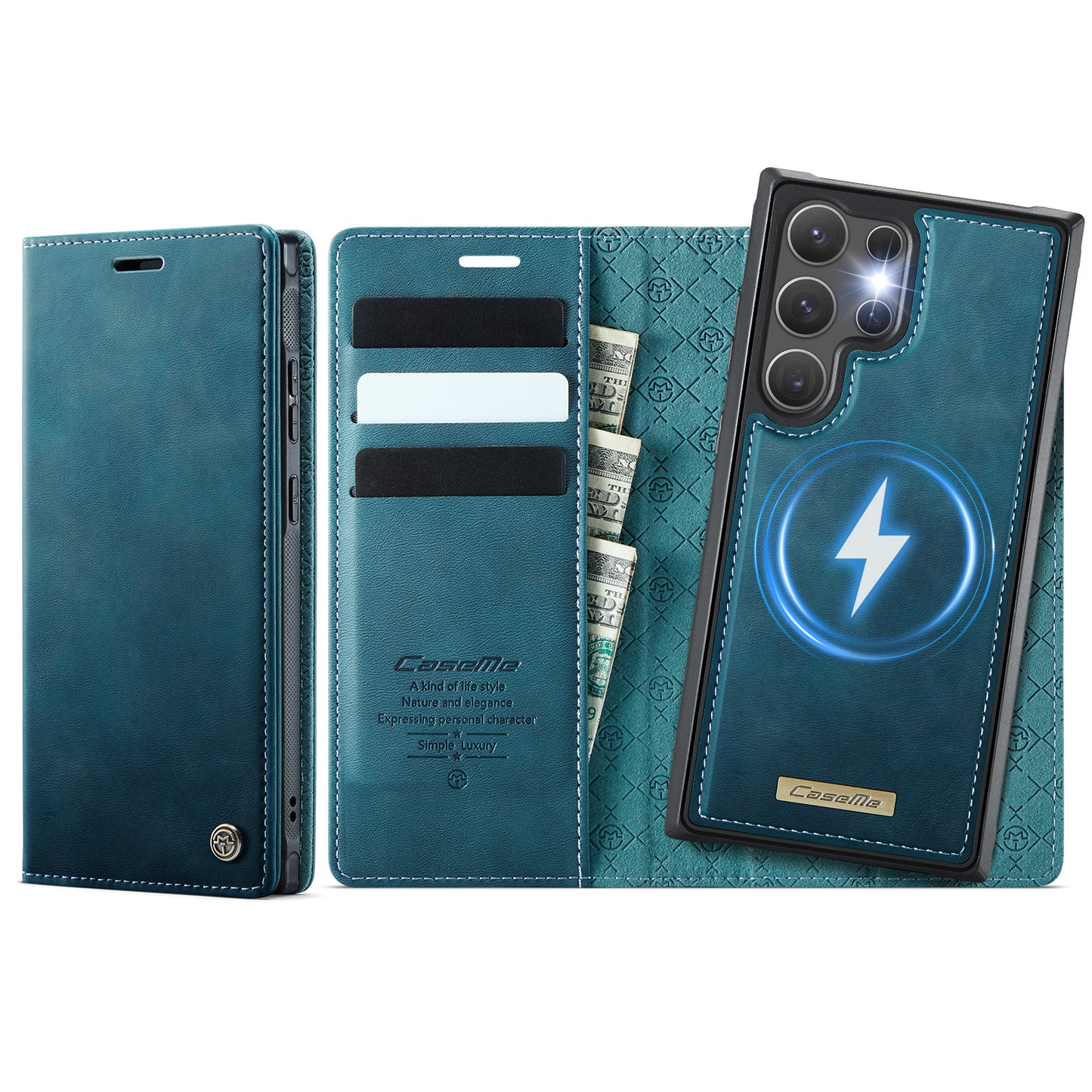 CASEME For Samsung Galaxy S25 Ultra Case C49 Magnetic Case RFID Blocking Detachable Wallet Leather Phone Cover
