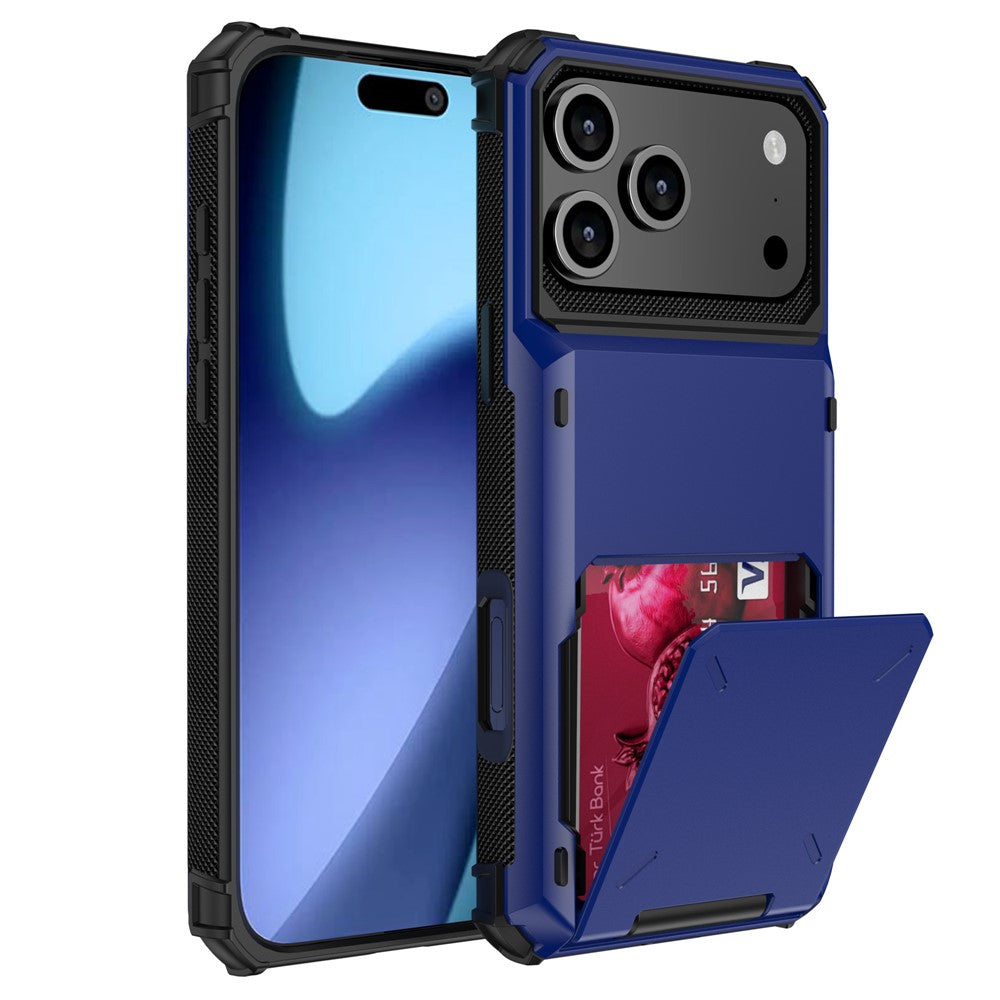 For iPhone 17 Pro Max Case PC + TPU Dual Layer Back Phone Cover with Card Holder