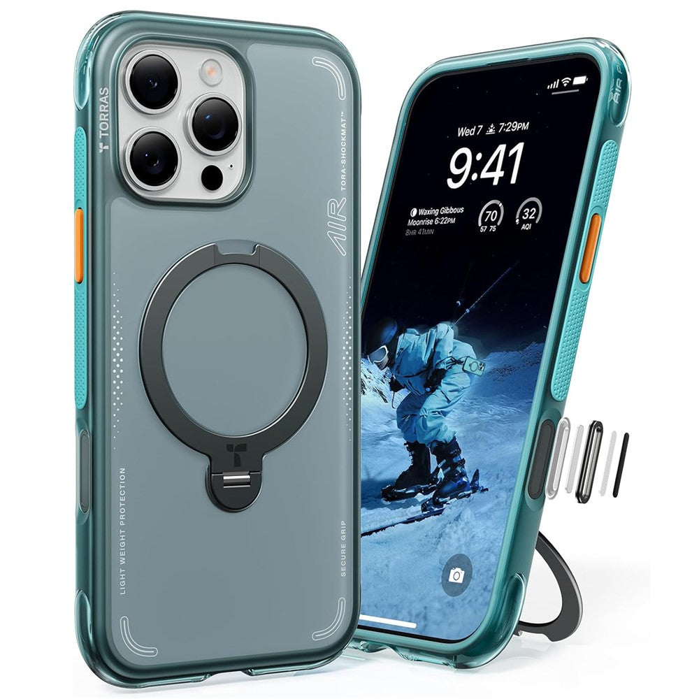 TORRAS Ostand Q3 Air Series For iPhone 16 Pro Case with Kickstand Compatible with MagSafe Shockproof PC + TPU Phone Cover (Amazon Packaging, No EAN Code)