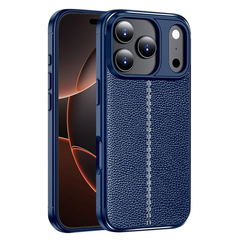 For iPhone 17 Pro Max Case Litchi Texture TPU Flexible Phone Cover