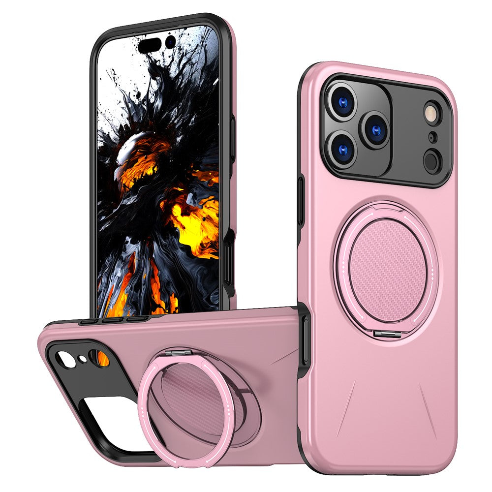 For iPhone 17 Pro Magnetic Case Rotating Kickstand TPU + PC Phone Cover