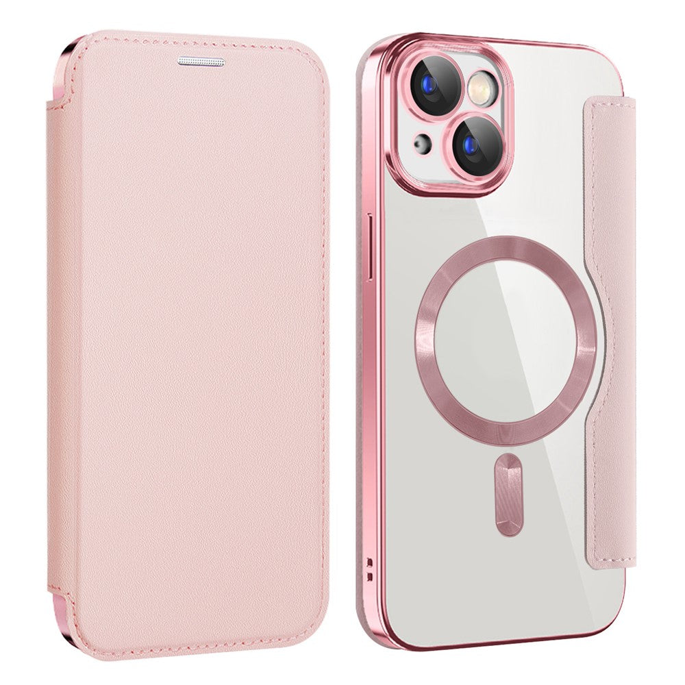 AMORUS For iPhone 14 Case Compatible with MagSafe RFID Blocking Card Holder Leather Phone Cover