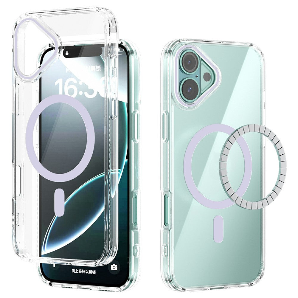 ABEEL For iPhone 16 Case Compatible with MagSafe Anti Scratch Clear TPU PC Phone Back Cover