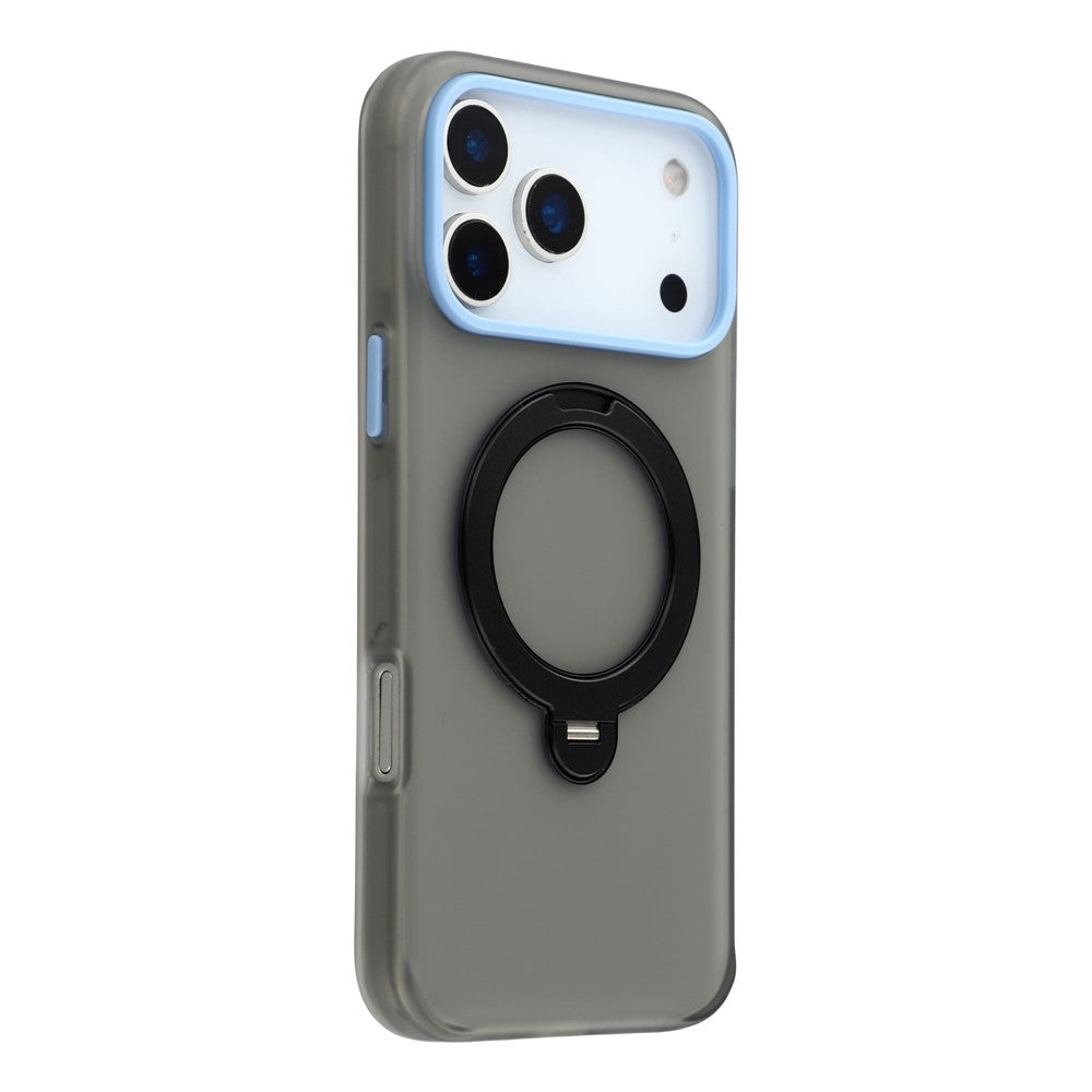 KIGC For iPhone 17 Pro Max Case Rotating Kickstand PC + TPU Anti Drop Phone Back Cover