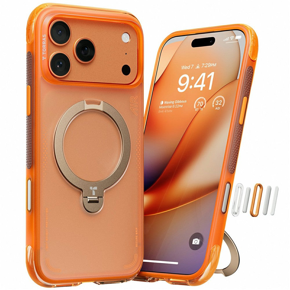 TORRAS Ostand Q3 Air Series For iPhone 17 Pro Case with Kickstand Compatible with MagSafe Shockproof PC + TPU Phone Cover