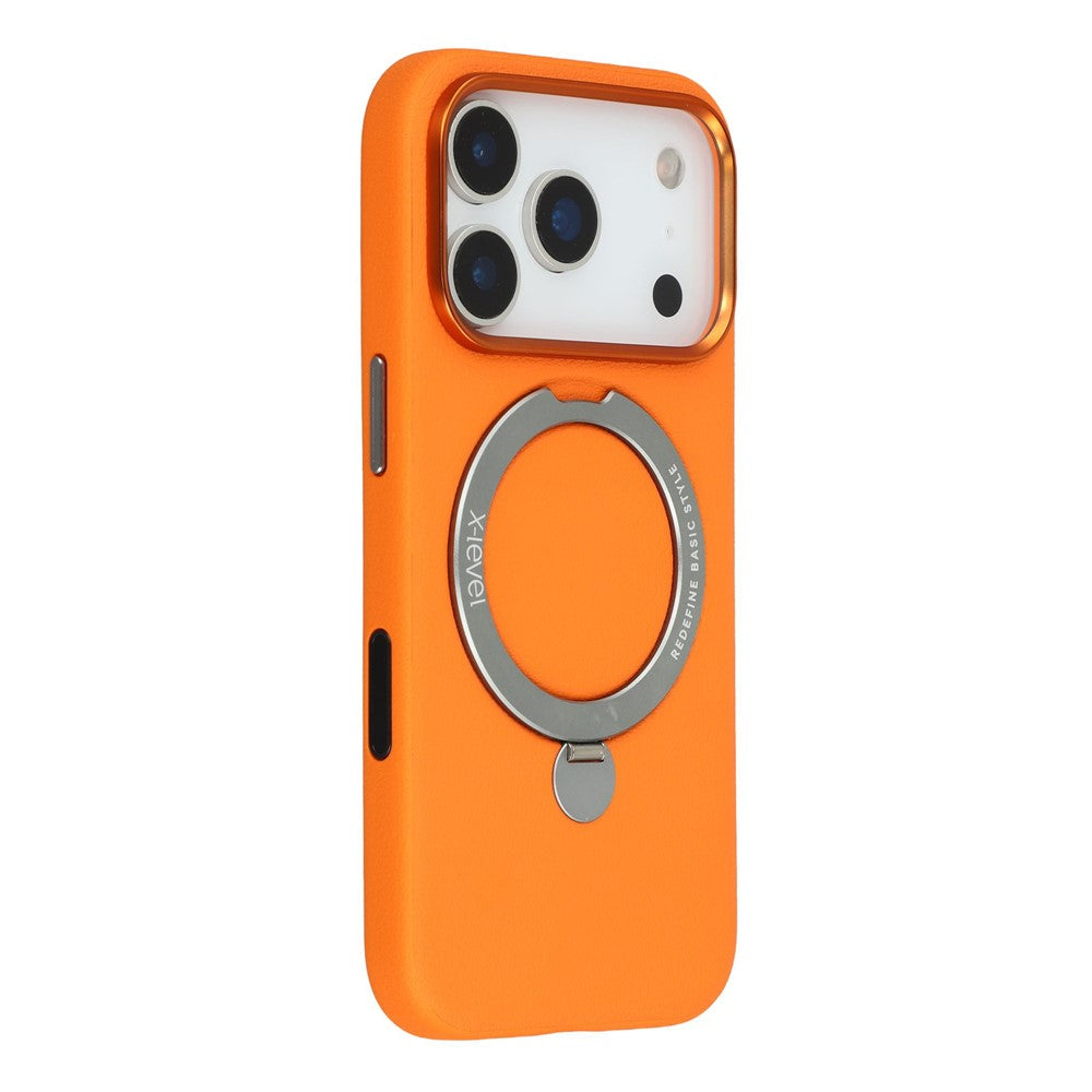 X-LEVEL For iPhone 17 Pro Max Magnetic Case Kickstand PC + PU Phone Back Cover