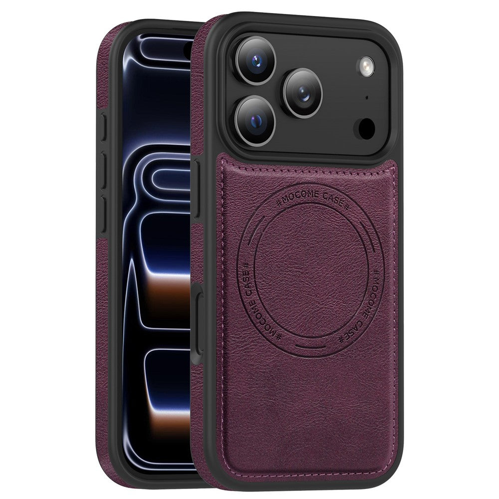 For iPhone 17 Pro Case Compatible with MagSafe Leather Back Phone Cover