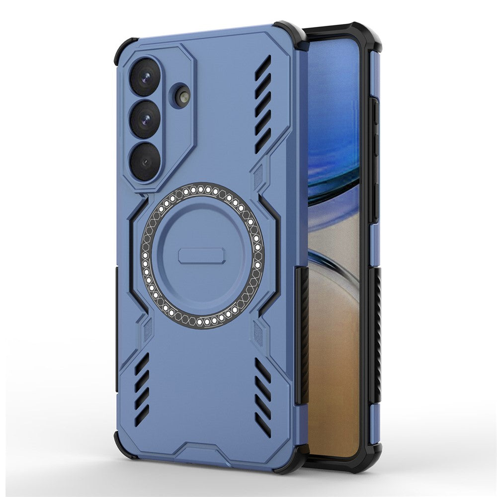 For Samsung Galaxy S26+ Magnetic Case Butterfly Armor Hollow Heat Dissipation PC + TPU Phone Cover