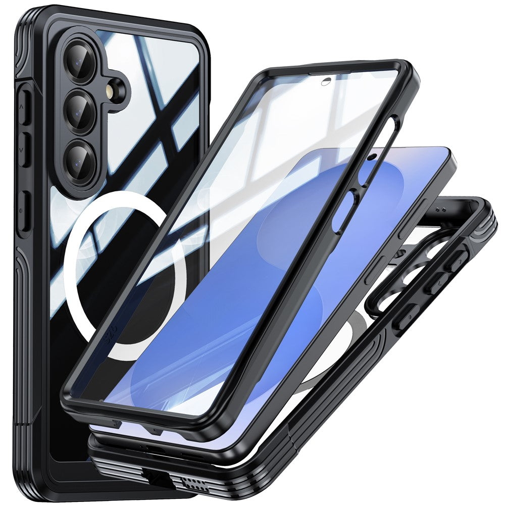 For Samsung Galaxy S26+ Magnetic Case PC + TPU Phone Cover with Tempered Glass Screen Film