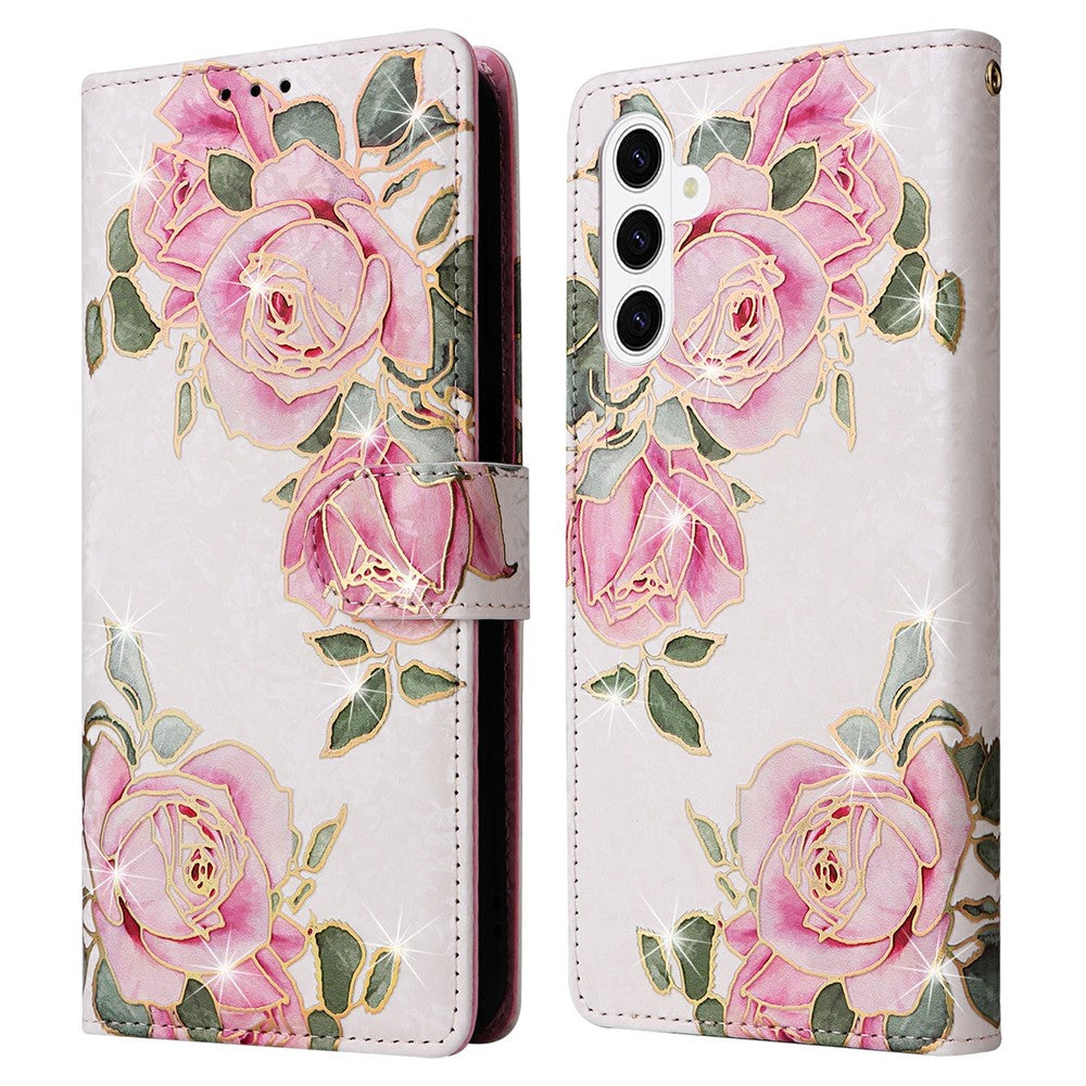 For Samsung Galaxy S26+ Case RFID Blocking Flower Leather Phone Cover