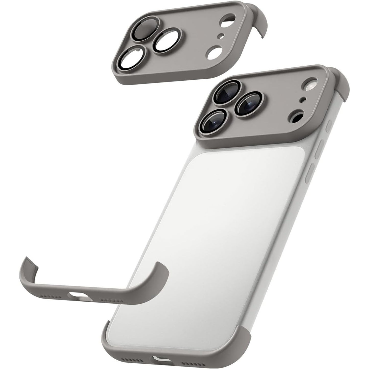 For iPhone 17 Pro Case Frameless Phone Corner Pad TPU Bumper Cover with Camera Lens Protector