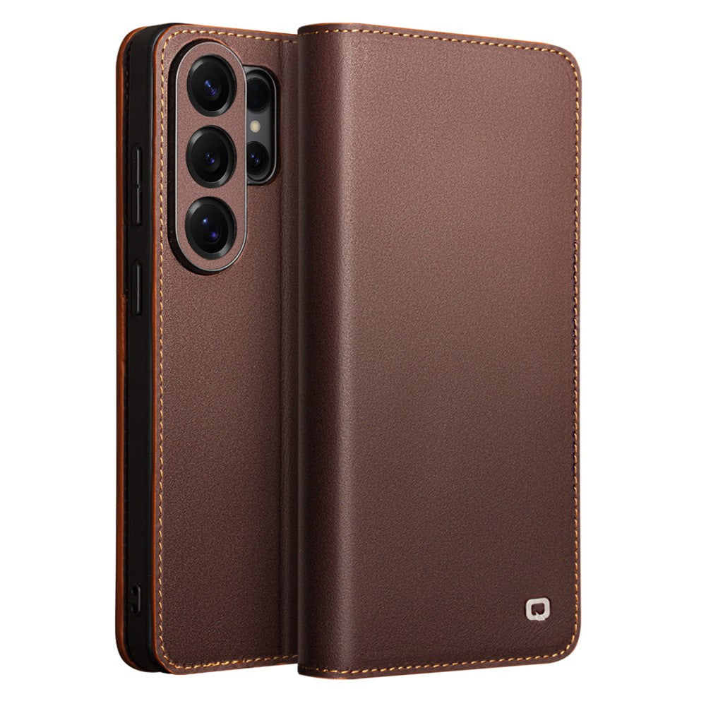 QIALINO For Samsung Galaxy S26 Ultra Case Wallet Flip Stand Phone Cover Genuine Cow Leather