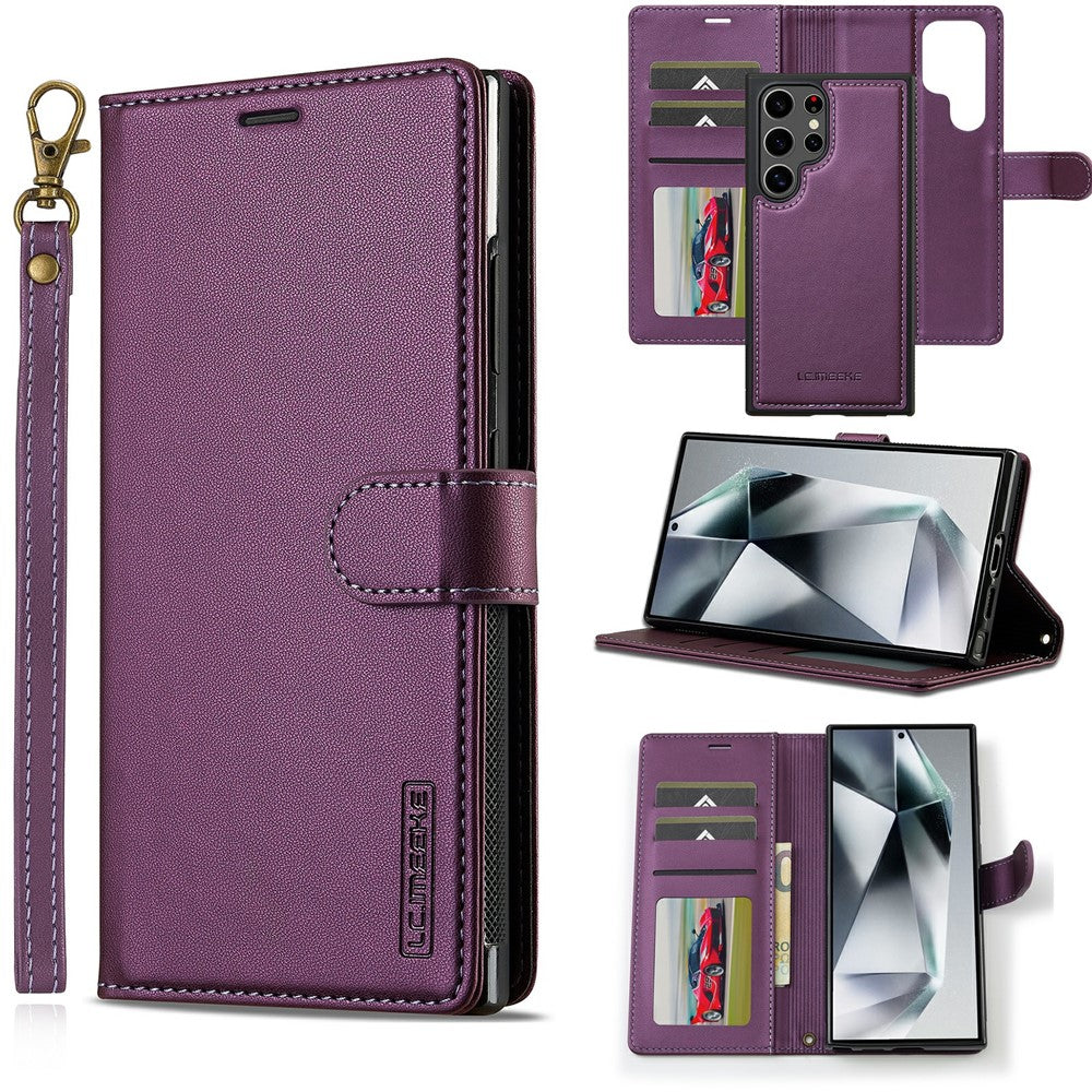 LC.IMEEKE L2 Series for Samsung Galaxy S26 Ultra Case PU Leather Wallet Detachable Magnetic Phone Cover