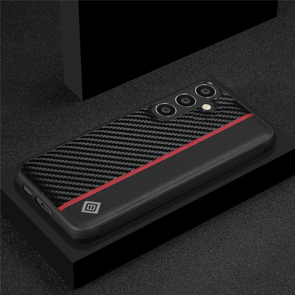 LC.IMEEKE For Samsung Galaxy S26+ Case Carbon Fiber Texture Leather + TPU + EVA Phone Cover
