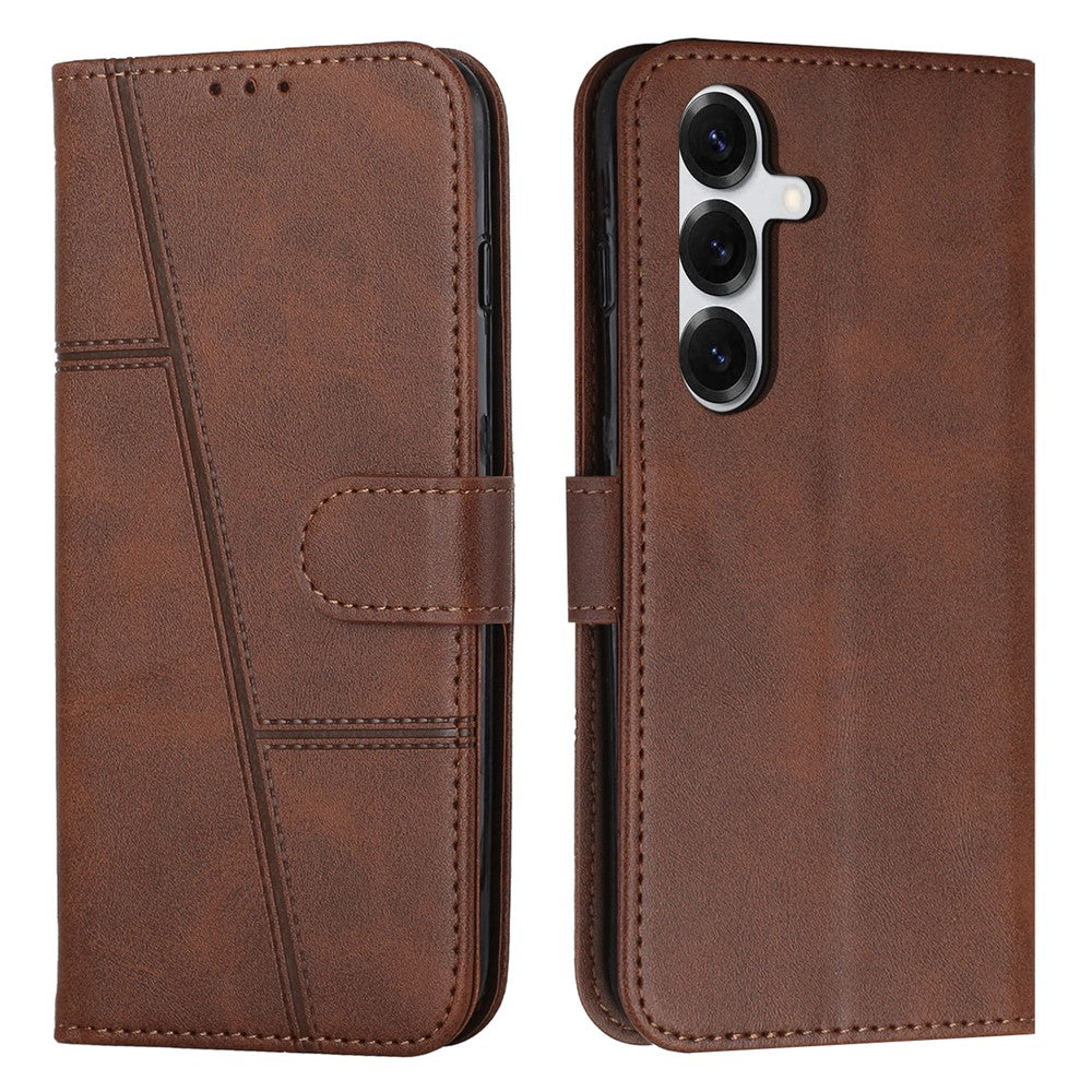 Leather Phone Case For Samsung Galaxy S26+ Foldable Stand Wallet Flip Cover with Strap