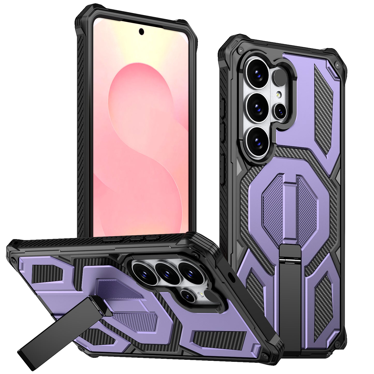 For Samsung Galaxy S26 Ultra Magnetic Case TPU + PC Kickstand Phone Cover Drop Protection
