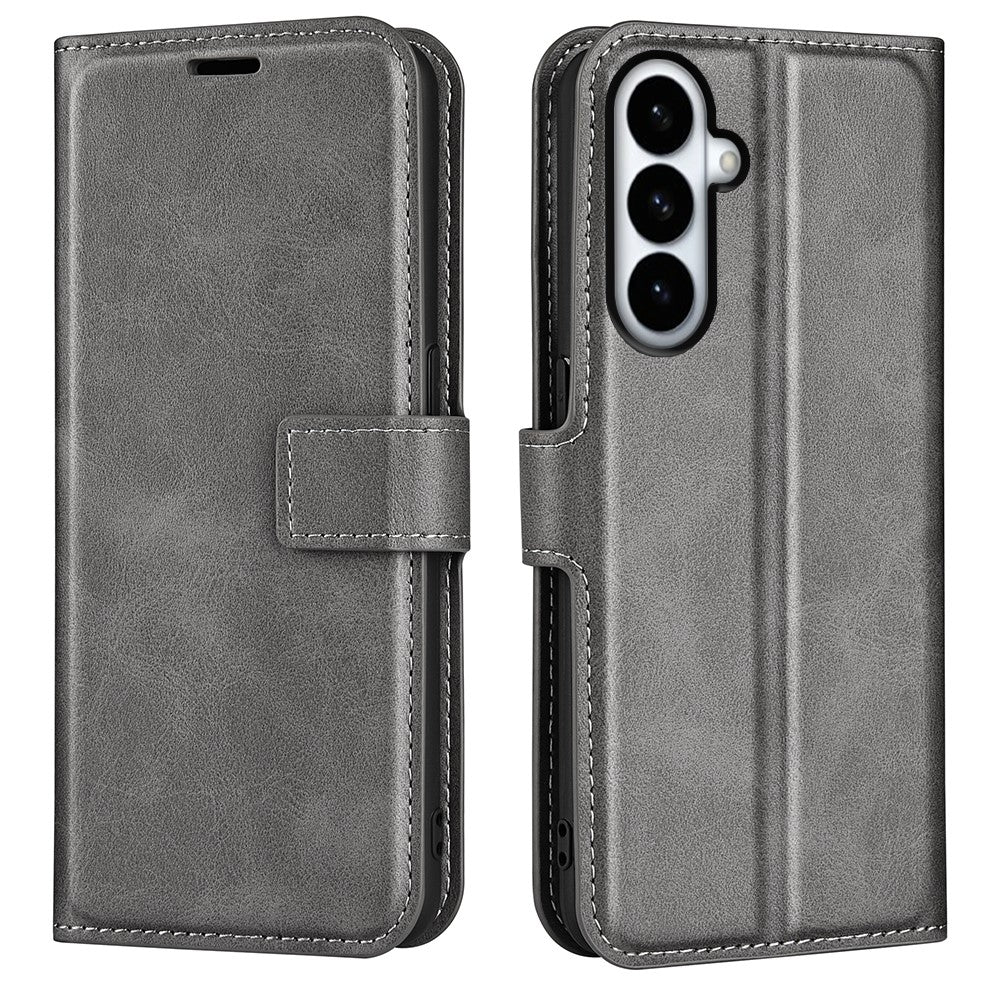 For Samsung Galaxy S26+ Stand Case Anti-Scratch Calf Texture Leather Phone Cover