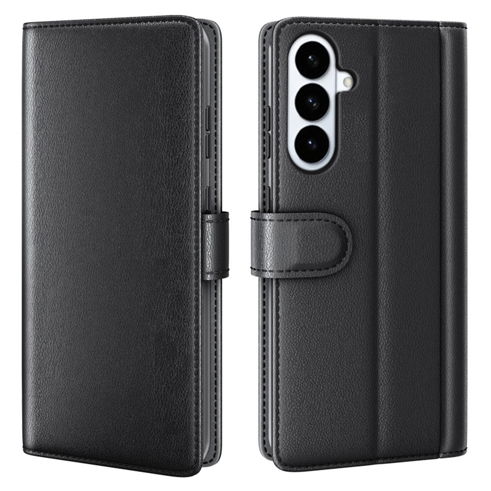 For Samsung Galaxy S26+ Case Genuine Split Leather Phone Cover with Wallet Stand