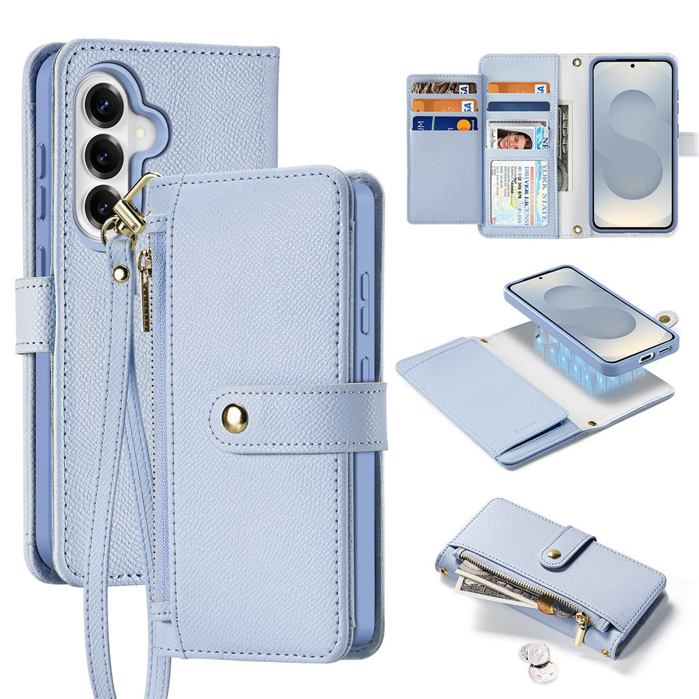 DUX DUCIS For Samsung Galaxy S26+ Case Lawa Series Detachable Magnetic Cowhide Leather Cover Zipper Wallet