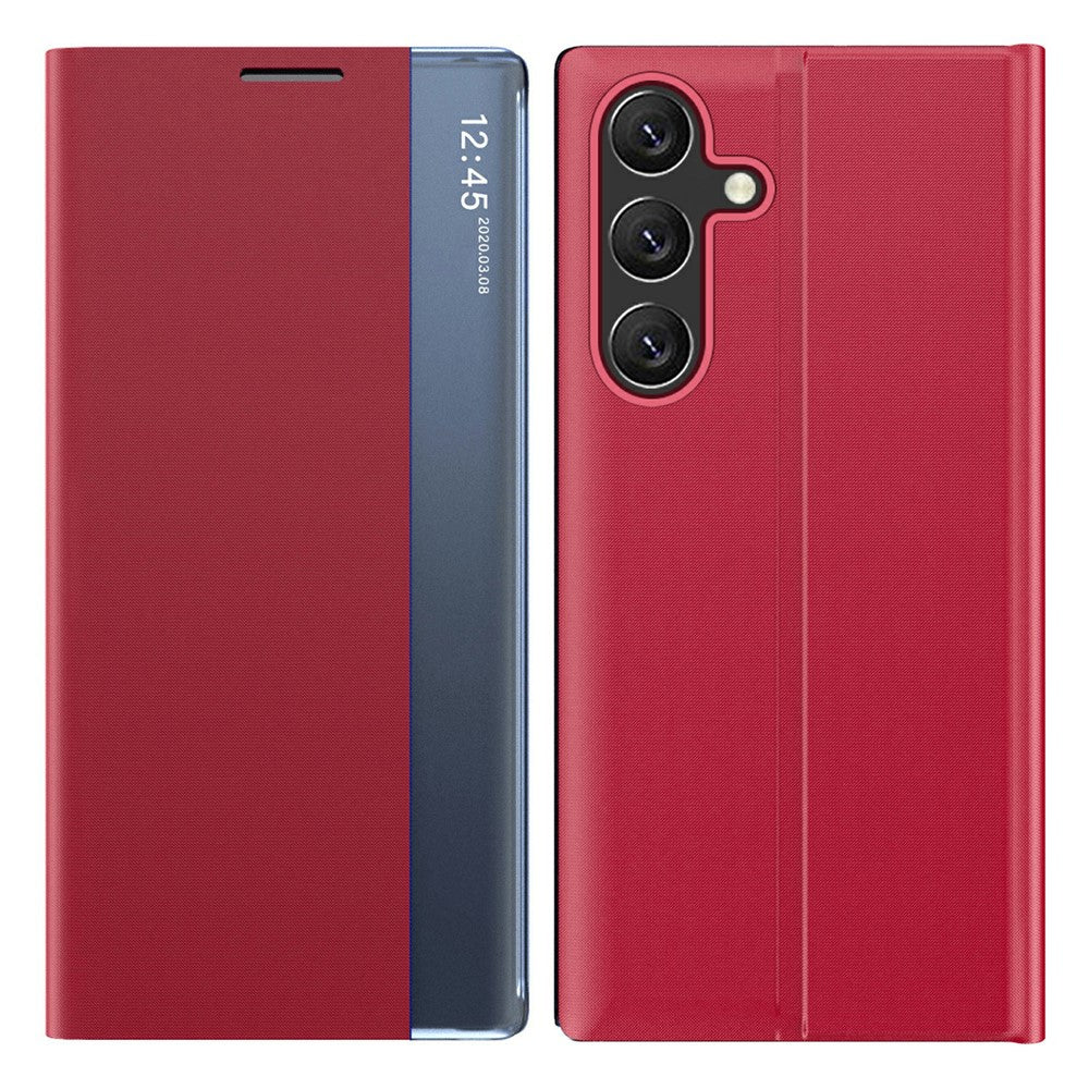 For Samsung Galaxy S26+ Case View Window Scratch-Resistant PU Leather Flip Stand Phone Cover