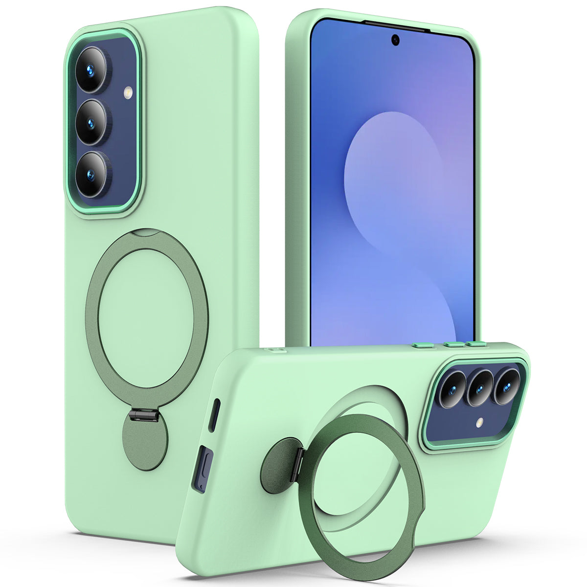 For Samsung Galaxy S26+ Magnetic Case Rotating Ring Kickstand TPU + PC Back Cover