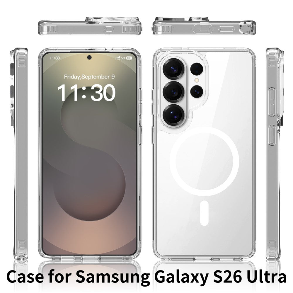 For Samsung Galaxy S26 Ultra Magnetic Case 2.0mm Scratch Resistant TPU + PC Phone Cover