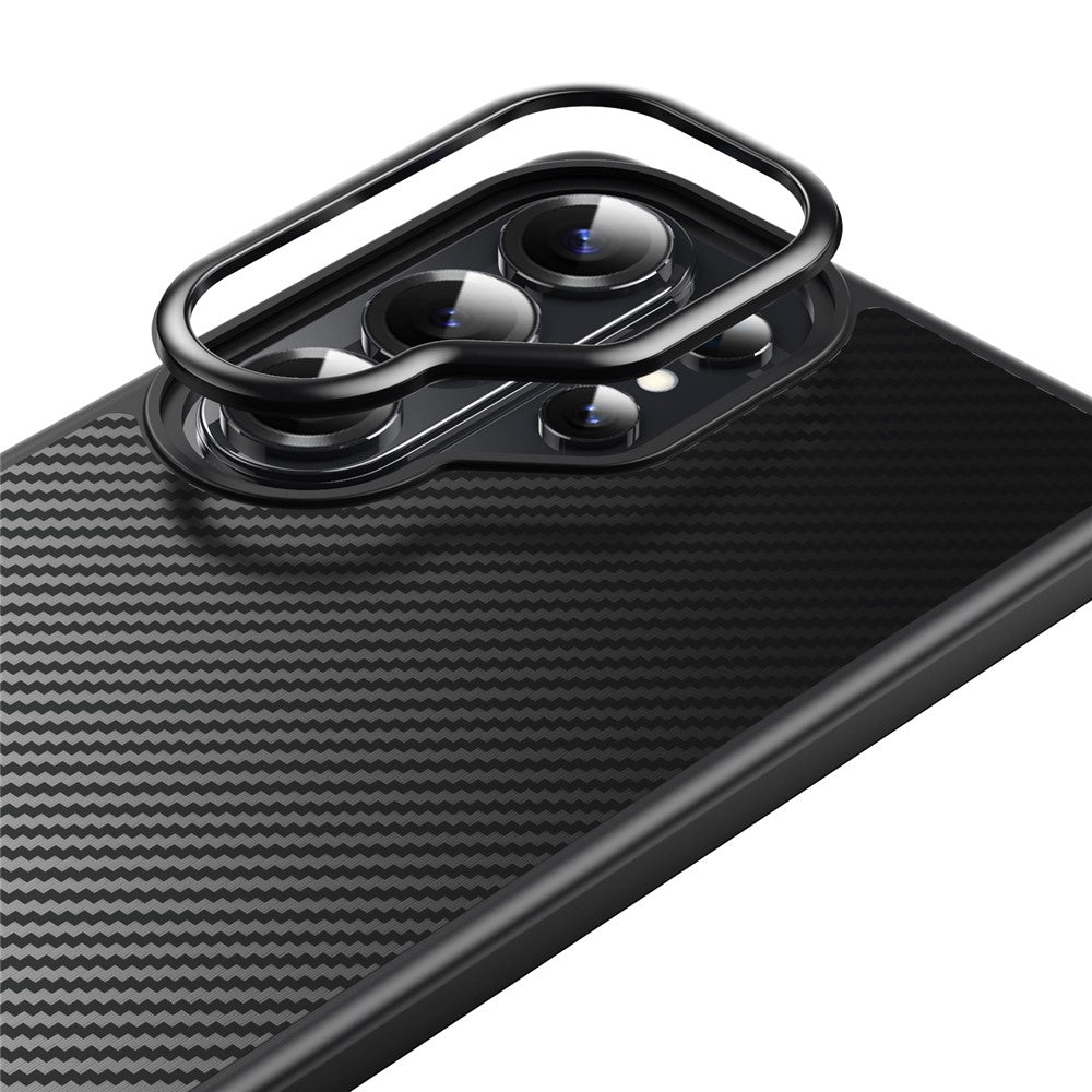 For Samsung Galaxy S26 Ultra Magnetic Case Carbon Fiber Texture PC + TPU Cover