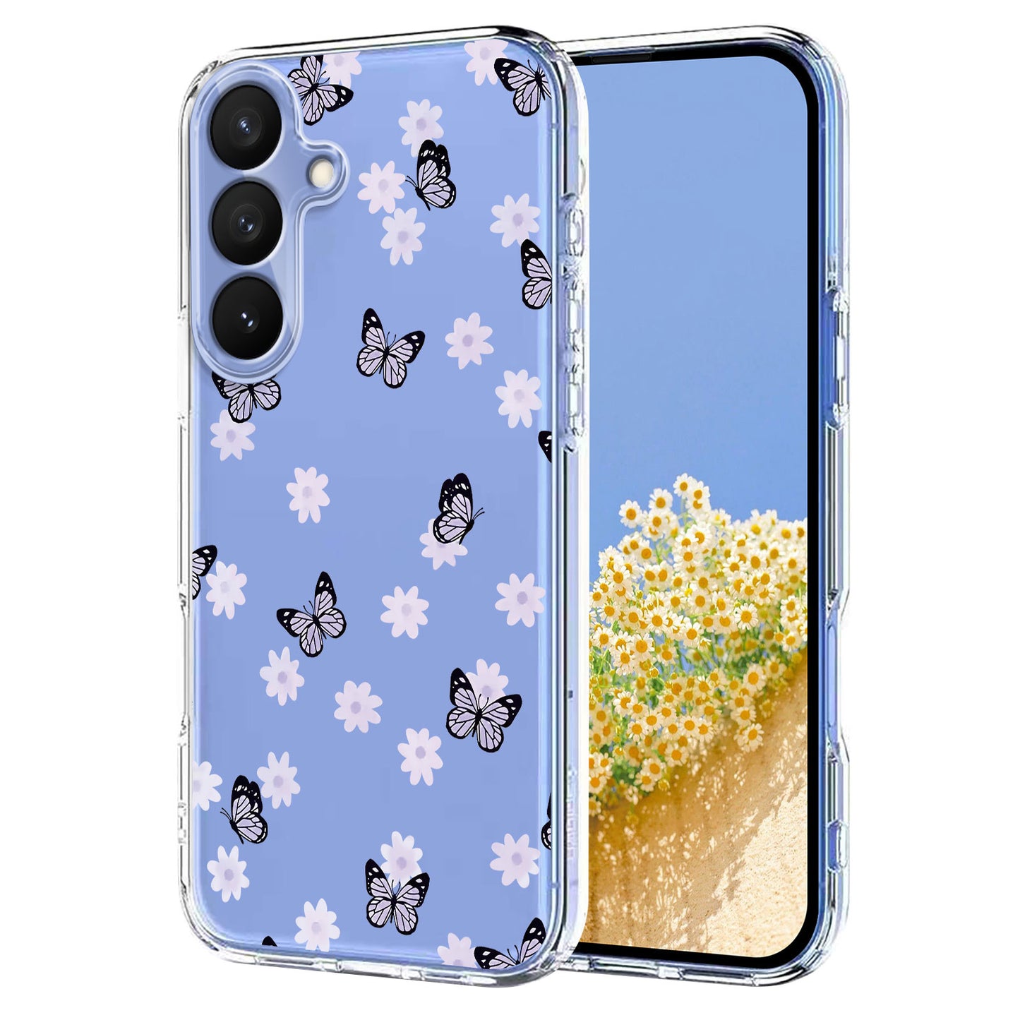 For Samsung Galaxy S26+ Case Butterfly Floral Pattern Printing TPU Phone Back Cover