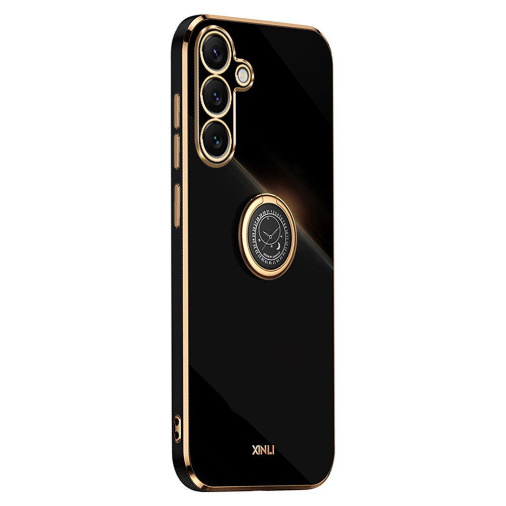 XINLI For Samsung Galaxy S26+ Phone Case Ring Kickstand Electroplating TPU Sweatproof Protection Phone Cover