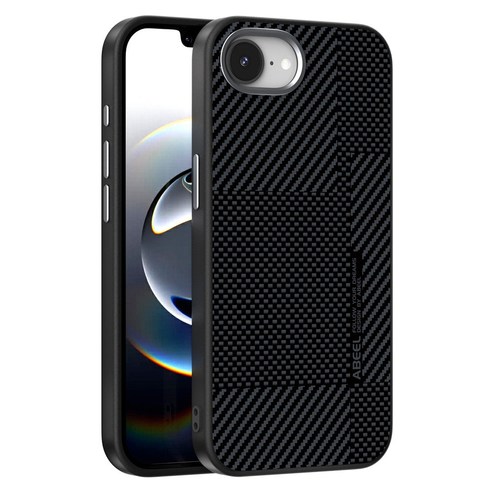 ABEEL For iPhone 17e / 16e Magnetic Case Ultra-thin 6D Printed Shockproof TPU PC Aluminum Alloy Leather Phone Cover