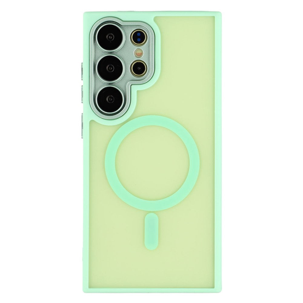 For Samsung Galaxy S26 Ultra Magnetic Case PC + TPU Matte Phone Cover with Glass Lens Film