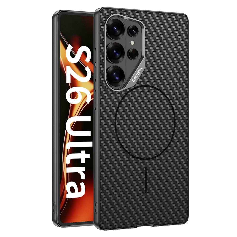 GKK For Samsung Galaxy S26 Ultra Magnetic Case Metal Frame Skin-feel PU Leather Shockproof Phone Cover with Large Cutouts