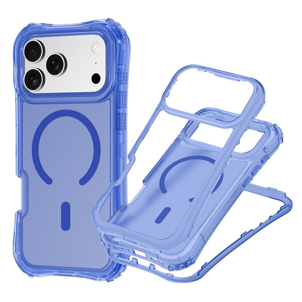 For iPhone 17 Pro Max Magnetic Phone Case Soft-touch 2-in-1 PC+TPU Shockproof Cover Compatible with MagSafe