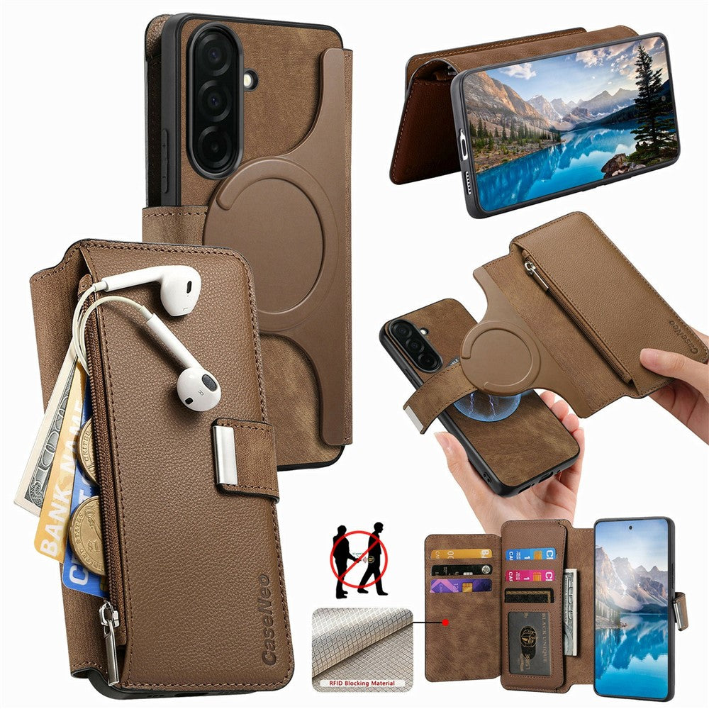 CASENEO MW-02 For Samsung Galaxy S26+ Case Detachable Magnetic Leather Flip Cover