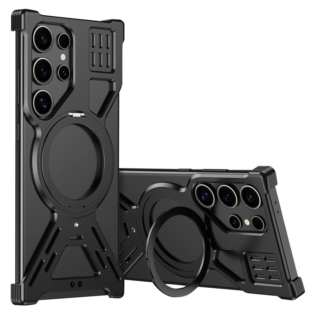 For Samsung Galaxy S26 Ultra Magnetic Bumper Case Rotating Kickstand Metal Phone Cover