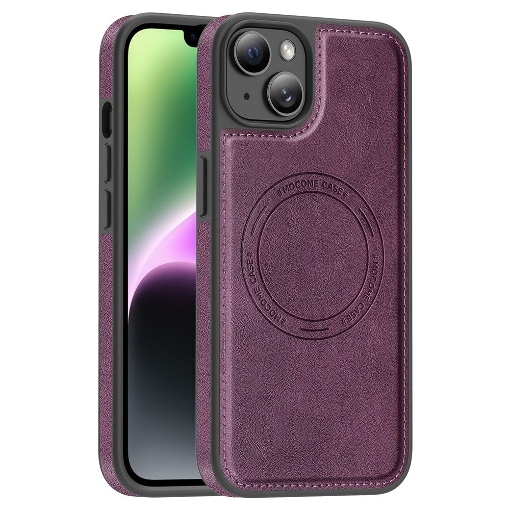 For iPhone 14 Plus Case Compatible with MagSafe Leather Back Phone Cover