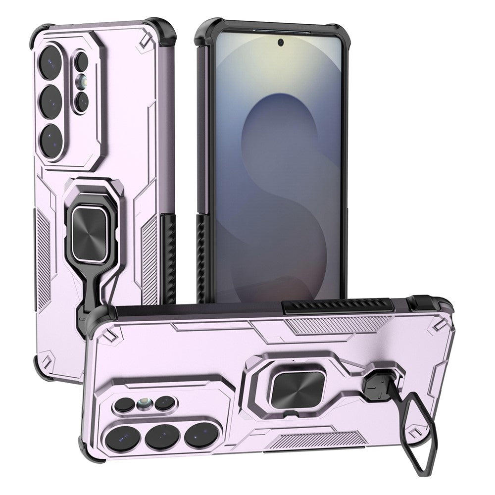 For Samsung Galaxy S26 Ultra Case Rotatable Ring Kickstand PC + TPU Shockproof Phone Cover
