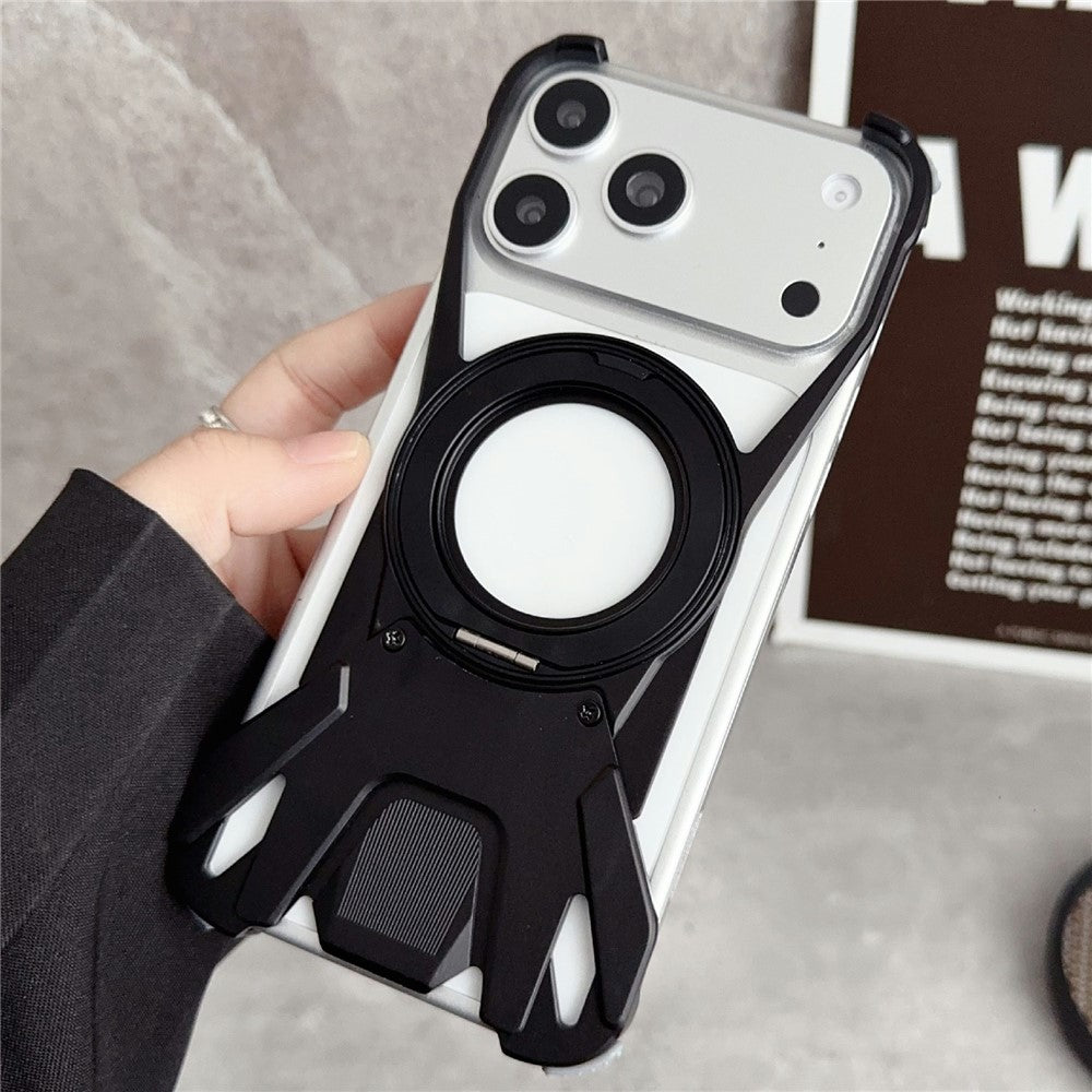 For iPhone 17 Pro Max Case Racing Car Style Magnetic Ring Kickstand Heat Dissipation Hollow Phone Cover