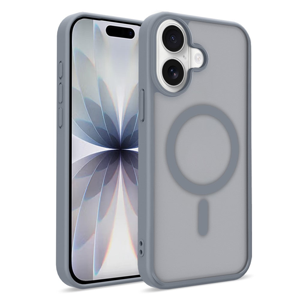 For iPhone 17 Magnetic Case Skin Touch TPU + PC 2.0mm Thickness Anti-drop Phone Cover