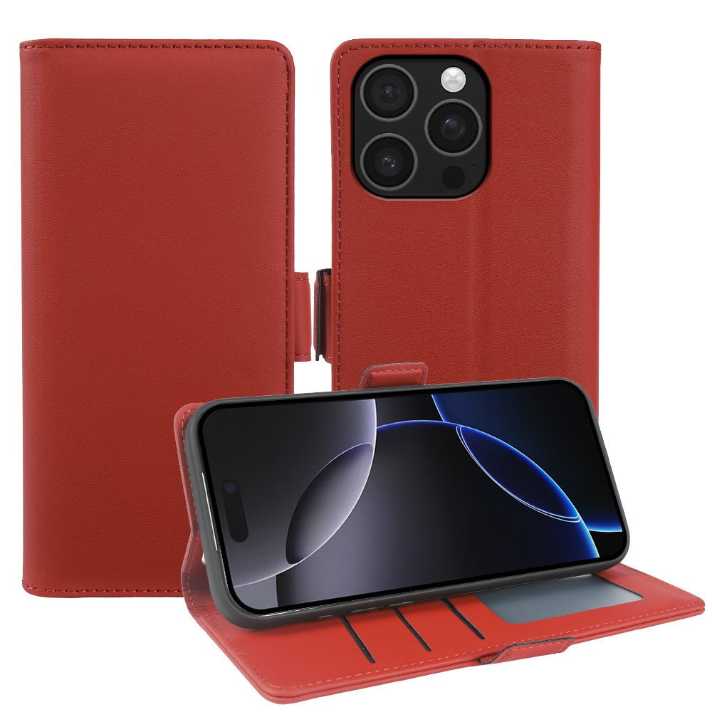 For iPhone 16 Pro Max Leather Case Wallet Stand TPU + PU Skin-touch Cover