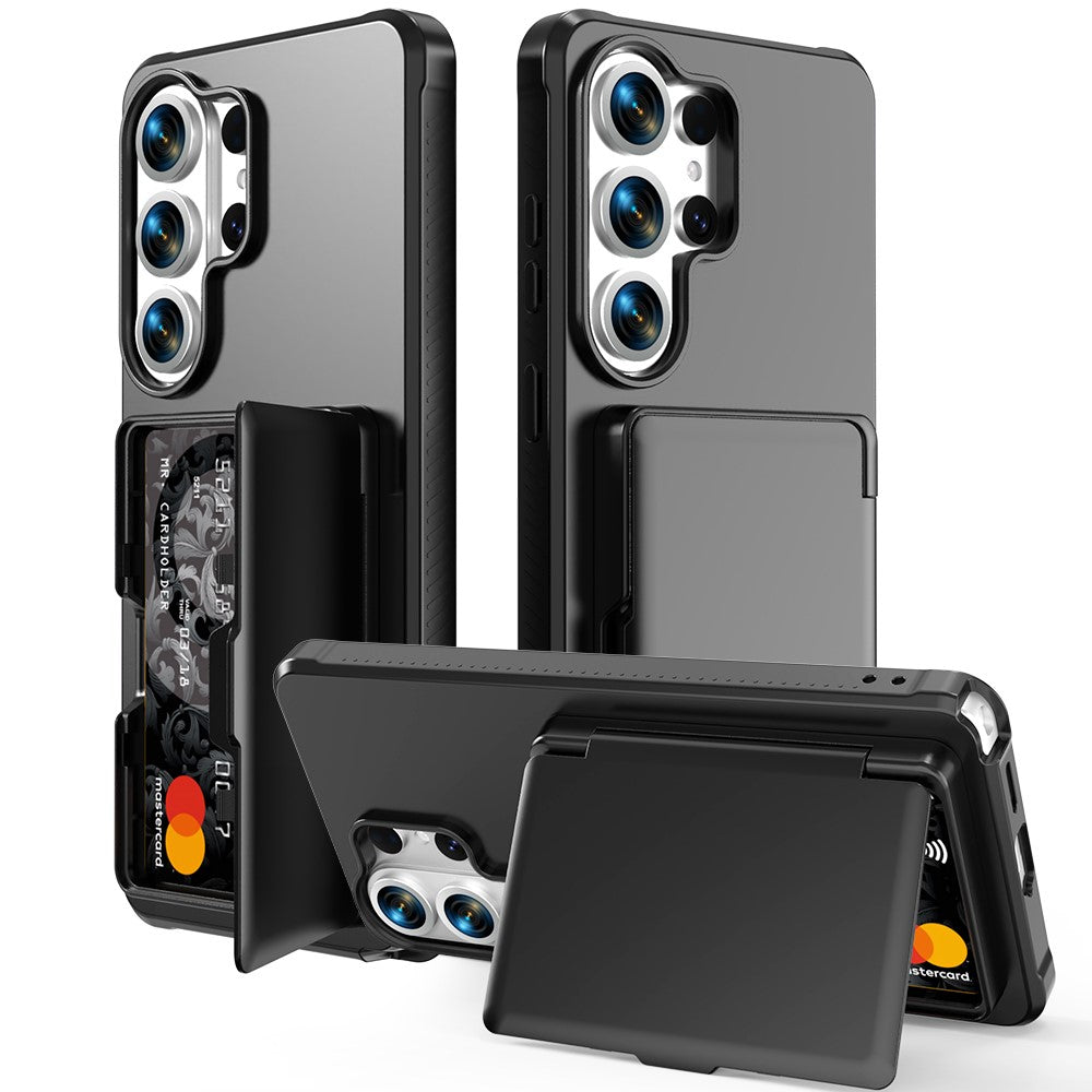 For Samsung Galaxy S26 Ultra Case with Card Holder / Mirror / Kickstand TPU + PC Phone Back Cover