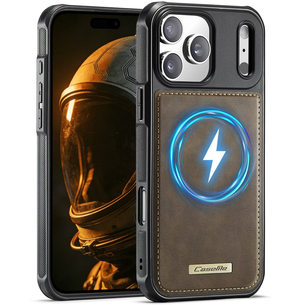 CASEME C69 Series for iPhone 17 Pro Magnetic Case Leather Coated TPU Phone Cover