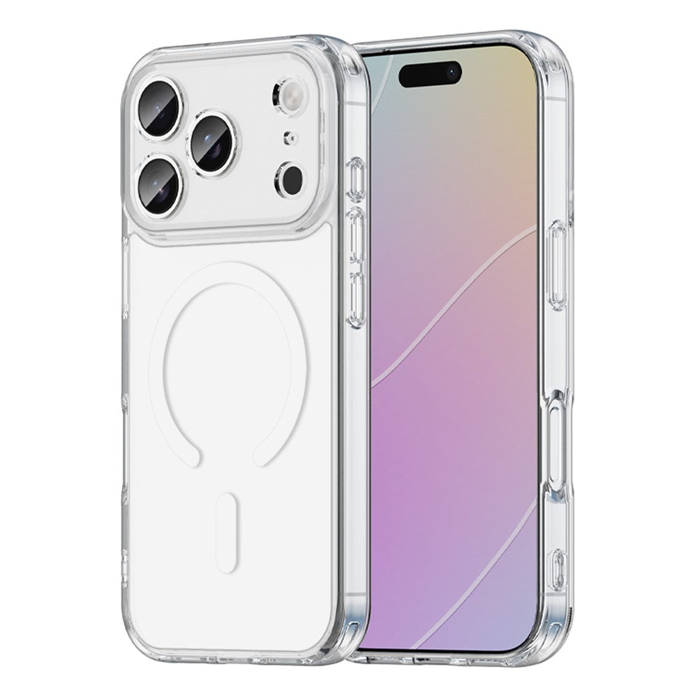 For iPhone 17 Pro Case Compatible with MagSafe Clear PC + TPU Shockproof Phone Back Cover