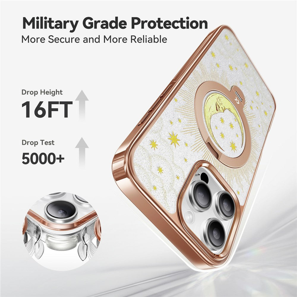 CASEKOO Tarot Series for iPhone 16 Pro Max Magnetic Case UV 3D Printing PC + TPU Phone Cover with Ring Holder Kickstand