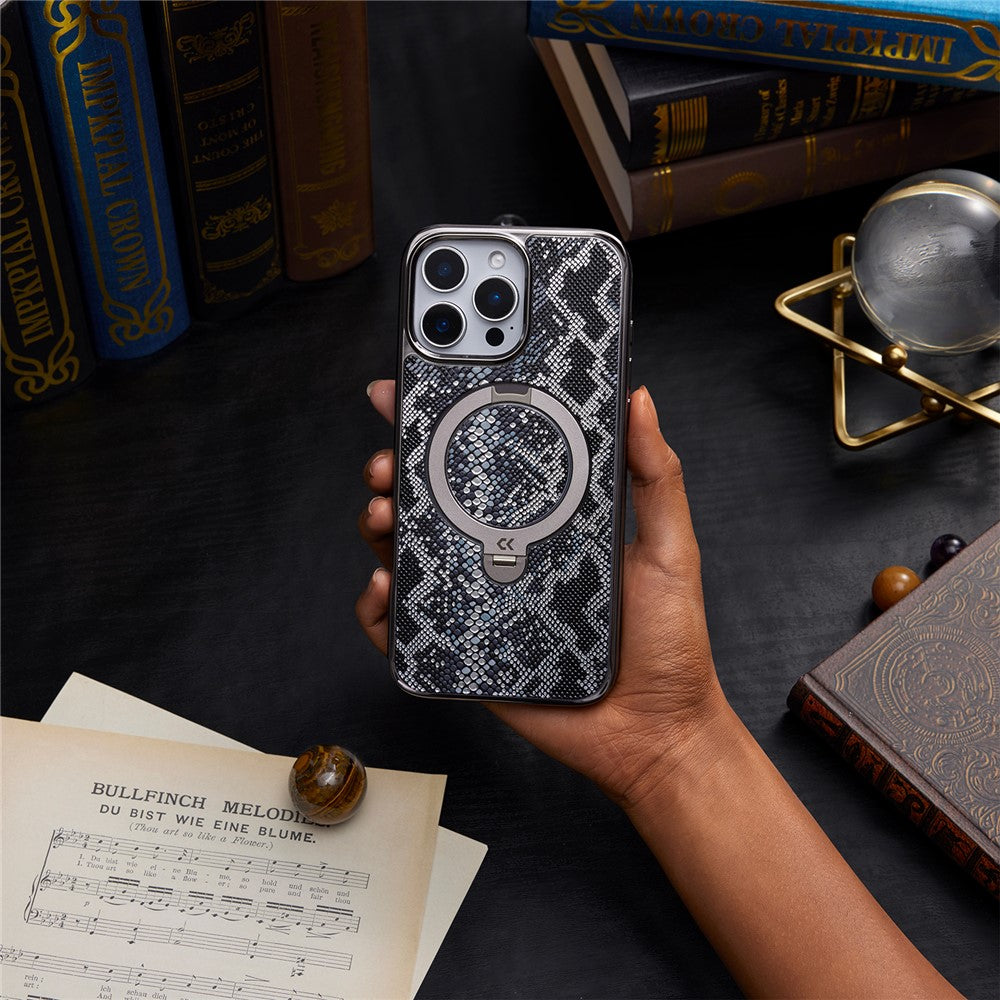 CASEKOO for iPhone 16 Pro Max Magnetic Case Ring Kickstand Shockproof PC + TPU Phone Cover
